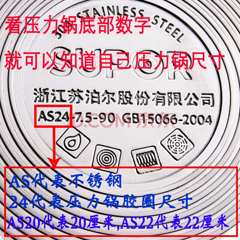 SUPOR pressure cooker rubber ring stainless steel pressure cooker special high temperature resistant sealing ring silicone rubber ring non-returnable after unpacking 22CM