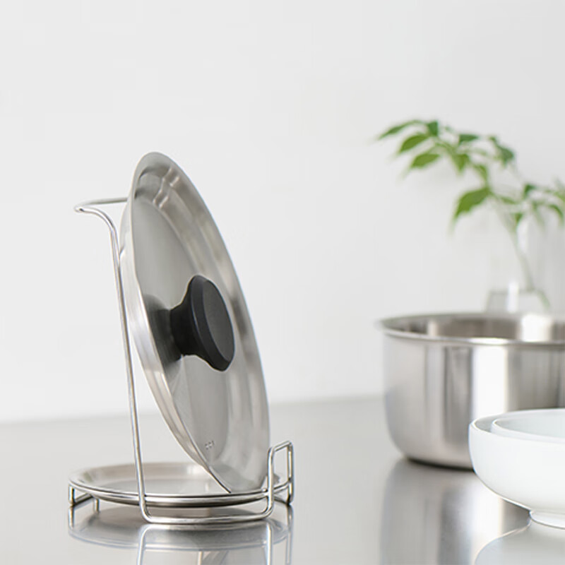MUJI stainless steel kitchen storage rack organizer storage rack drain rack pot lid rack MCB8CC3A silver approximately disk diameter 120*height 170mm