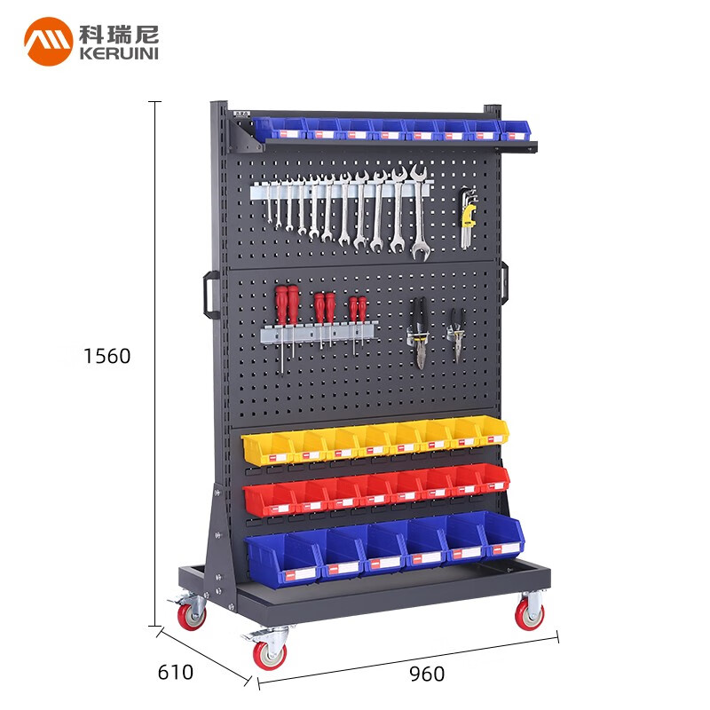 Corini cold-rolled steel heavy-duty tool rack workshop material rack hardware tool wall hanging panel display rack hole board storage rack storage rack black gray JZKAM-2624P-249 can be customized