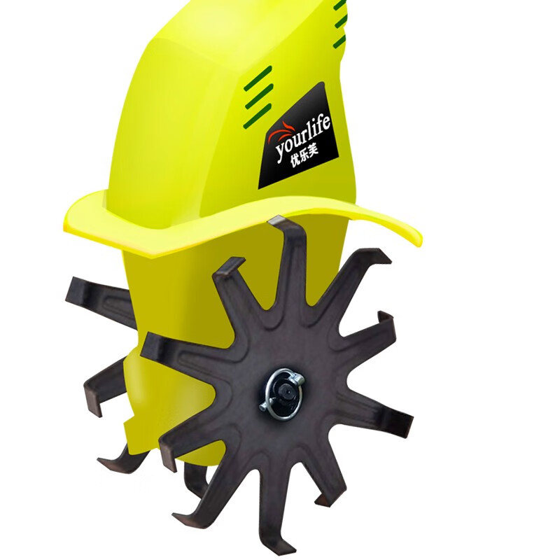 Youlefu electric scarifier, tiller, micro tiller, small household rotary tiller, plowing, digging and trenching, plowing and weeding machine, double-knife scarifier (4.0AH, one battery, one charge)