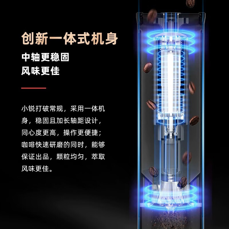 Hero Xiaorui Electric Bean Grinder Portable Coffee Bean Grinder Outdoor Rechargeable Automatic Coffee Grinder Xiaorui Electric Bean Grinder-Gun Gray Comes with Bracket