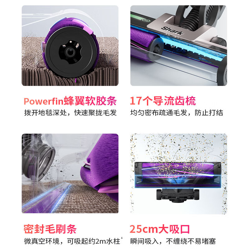 SHARK wireless anti-tangle vacuum cleaner L5T1 fully automatic cleaning pet hair high-power self-dust collection base station folding arm