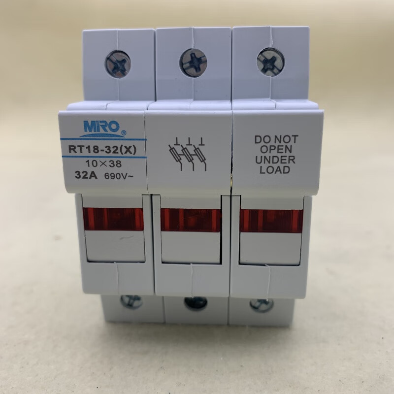 MRO Mingrong RT18-32X 1P 2P 3P 4P fuse tube fuse base 10*38 690V-32A RT18-32X with indicator light 1P-base