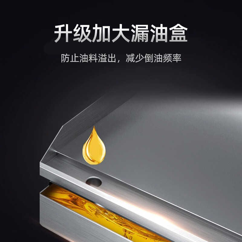 AISHIQI Grilled Pancake Machine, Commercial Electric Flat Grilling and Frying Machine, Stainless Steel Teppanyaki Equipment, Grilled Cold Noodles, Steaks, Squid Pancakes, Entrepreneurial Stall Artifact, Single Control, Chrome Plating is Not Easy to Blacken and Stick 818