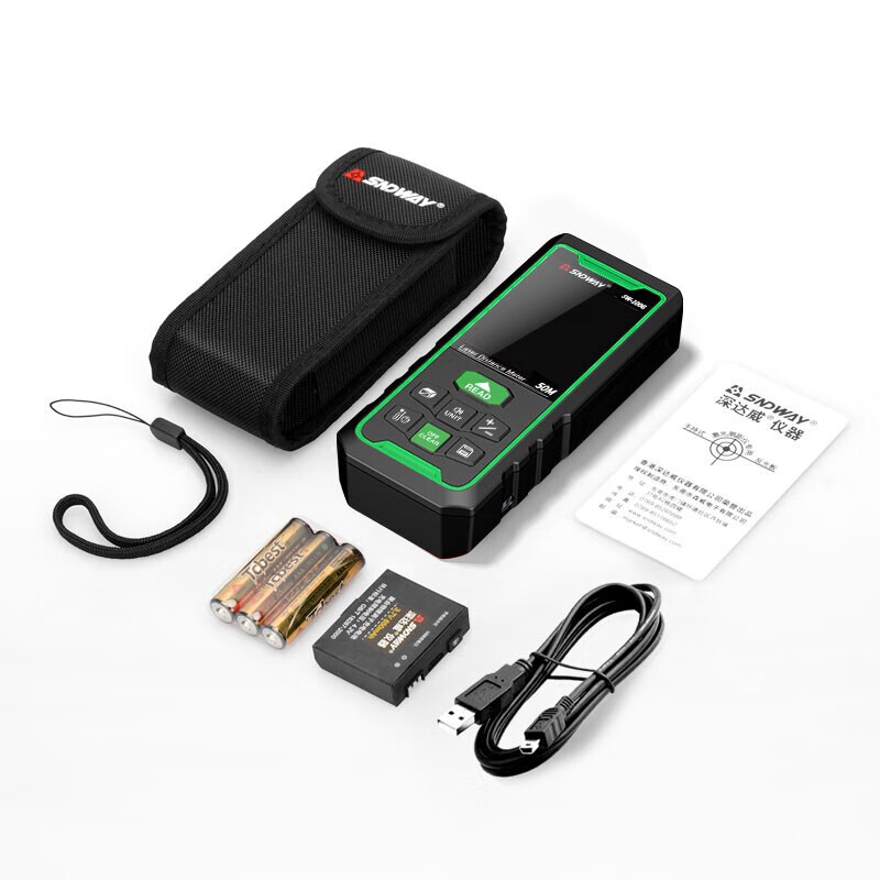 Shendawei laser distance meter GT version high-precision measuring instrument distance electronic ruler green light infrared room measuring instrument home SW-100BG green light-Send APP drawing software VIP