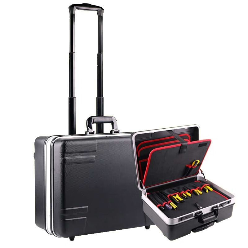 Meilaide Trolley Tool Box Code Lock Aluminum Alloy After-Sales Engineer Equipment Box Repair Air Compressor Tool Box Bei&Wei 906 Trolley Box