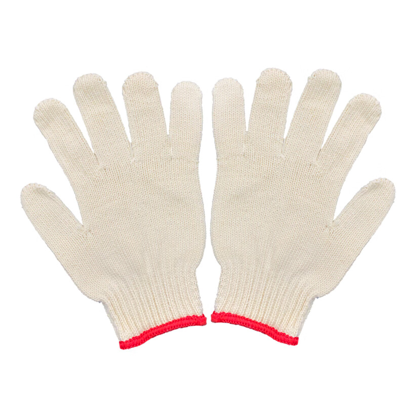 Shengfang gloves labor protection wear-resistant work anti-slip cotton thickened white cotton yarn cotton thread construction site gloves 700g 12 pairs