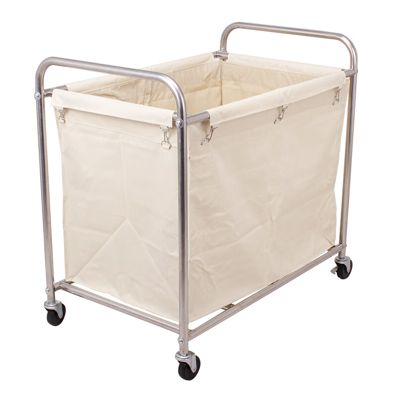 Linen Cart Hotel Guest Room Service Cart Stainless Steel Cart Laundry Room Dry Cleaning Shop Storage Recycling Car Thickened Disassembly Tapered Blue Linen Cart