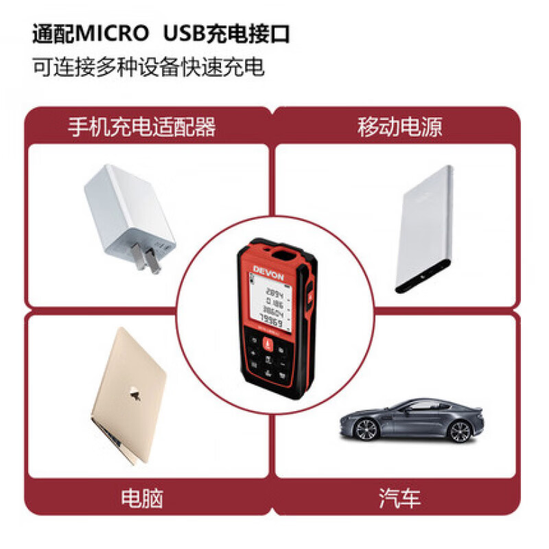 Devon Devon 60-meter lithium battery rangefinder handheld high-precision laser ruler measuring instrument LM60Li9815LM60Li distance meter 60