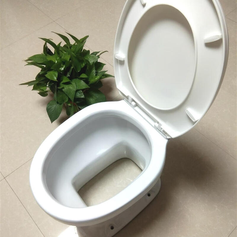 Dry toilet ceramic toilet for the elderly and pregnant women, rural toilet, pit toilet, straight-through flush-free toilet, new enlarged base, large square mouth + upgraded thickening 4cm 220mm