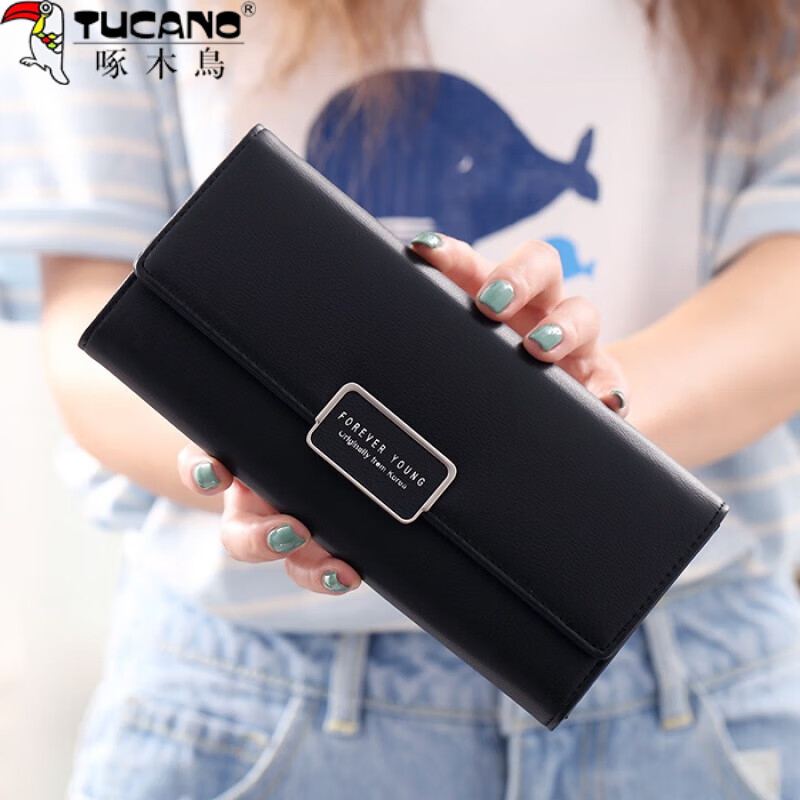 Woodpecker (TUCANO) Woodpecker Women's Wallet Long Mobile Phone Bag 2026 New First Layer Cowhide Zipper Genuine Leather Handbag Clutch Women Pink