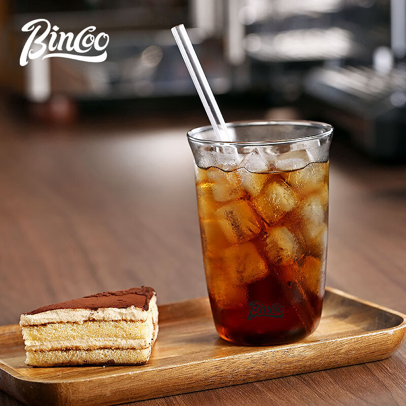 Bincoo Black Warrior glass latte ice American milk cocktail coffee cup heat-resistant cup latte art