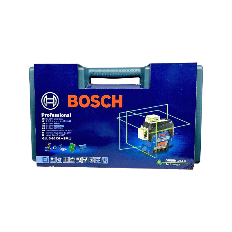 Bosch (BOSCH) Bosch laser level green light GLL380CG wall-mounted instrument high-precision automatic anping line 12 lines GLL3-80CG12-bracket set single electric