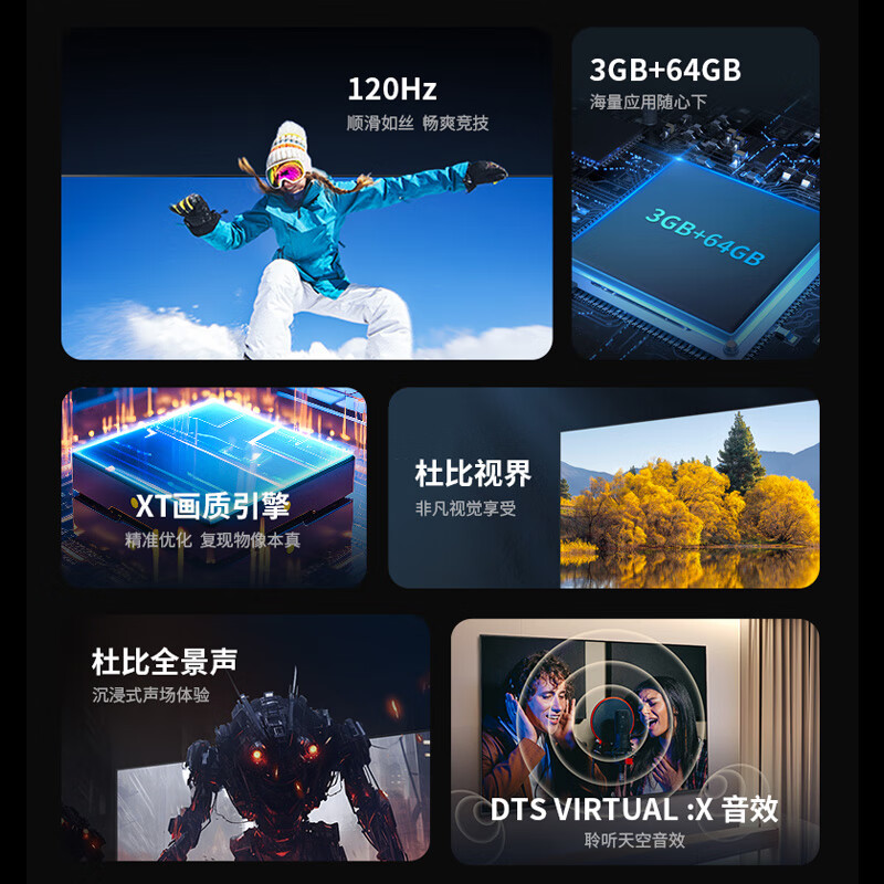 SHARP TV 55/65/75/86-inch 120Hz high-brush Dolby Vision MEMC HDR10 4K ultra-high-definition full-screen LCD TV GM6000A series 75-inch 120Hz high-brush Dolby Vision Atmos Door-to-door installation (including hanger)