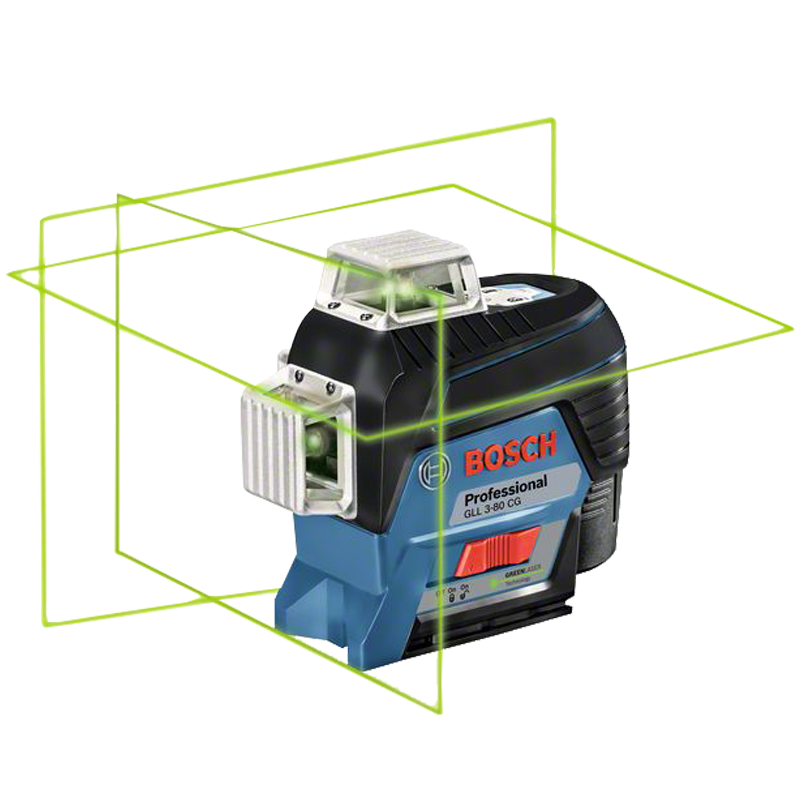 Bosch (BOSCH) Bosch laser level green light GLL380CG wall-mounted instrument high-precision automatic anping line 12 lines GLL3-80CG12-bracket set single electric