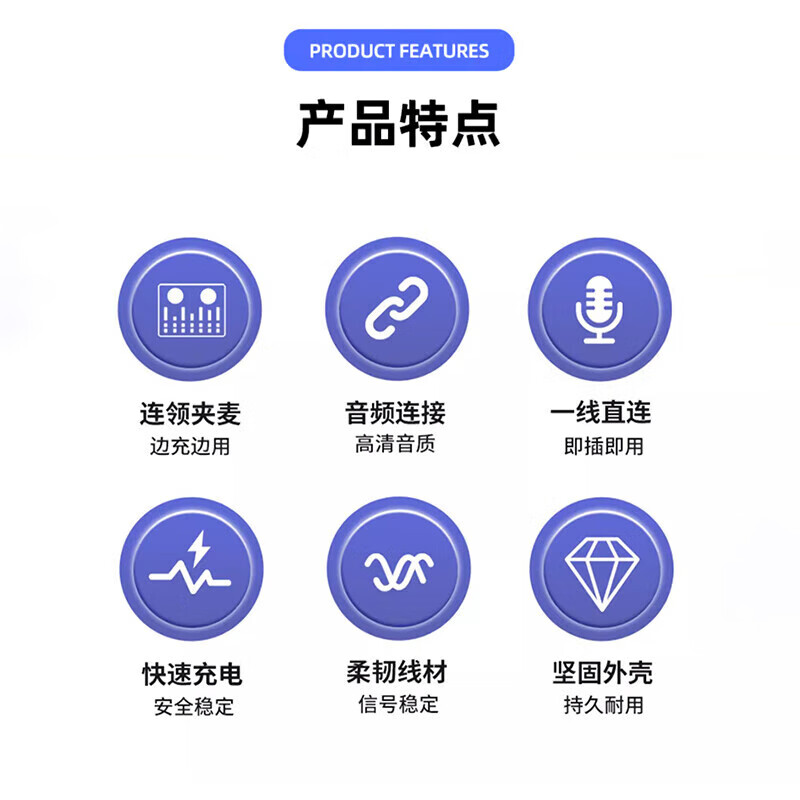 CASSDAN is suitable for Mammoth M1 Apple 15 adapter cable 3.5mm interface 14pro/13/12 wireless microphone radio collar clip microphone receiver receiver sound card live broadcast adapter TypeC interface to 3.5mm male + charging plastic shell model