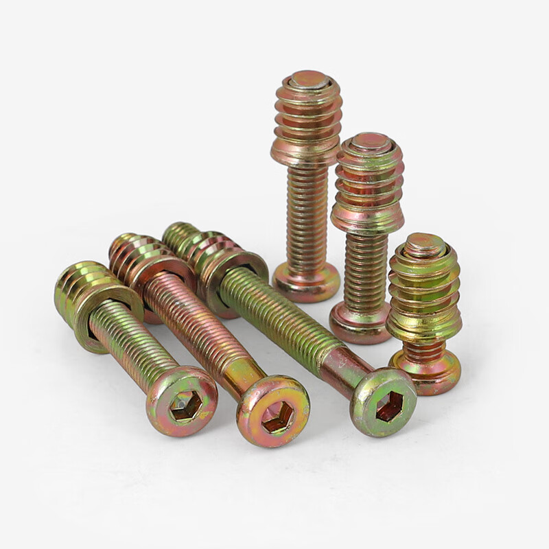 Jans hardened countersunk head hexagonal embedded nut iron internal and external teeth furniture nut with media without media color zinc straight-through connector M8*25 screw + nut (20 sets)