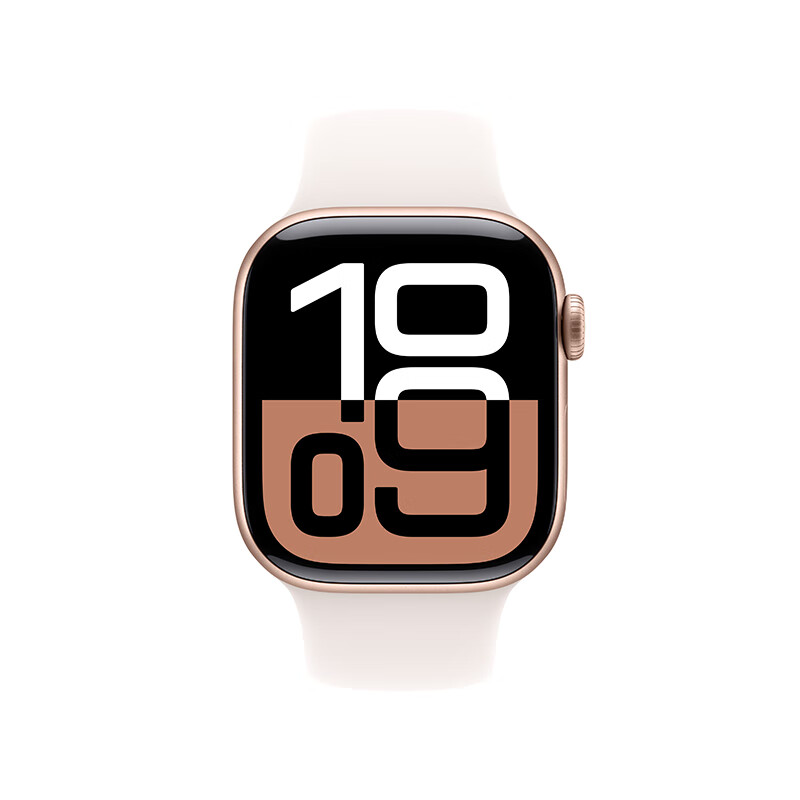 99% new Apple/Apple Watch Series 10 smart watch GPS model 42mm rose gold aluminum metal case light peach pink sports strap S/M MX1R3CH/B