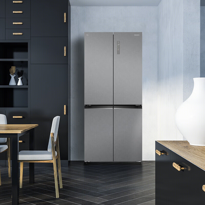 MeiLing 505/506/507 Dual System Zero-Embedded Refrigerator Household 599mm Ultra-Thin Full Space Odor-Free Embedded Cross Four-Opening Double-Door Refrigerator Intelligent Dual Frequency Conversion BCD-506WP9BTZ Zero-Zero Embedded Starry Gray
