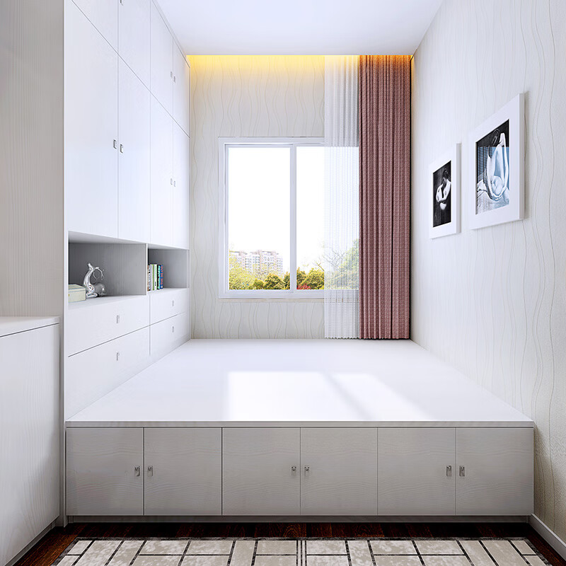 Sophia tatami bed, study furniture, bookcase, desk, wardrobe, integrated cabinet, double bed, large bed, box bed, whole house customization, custom gold