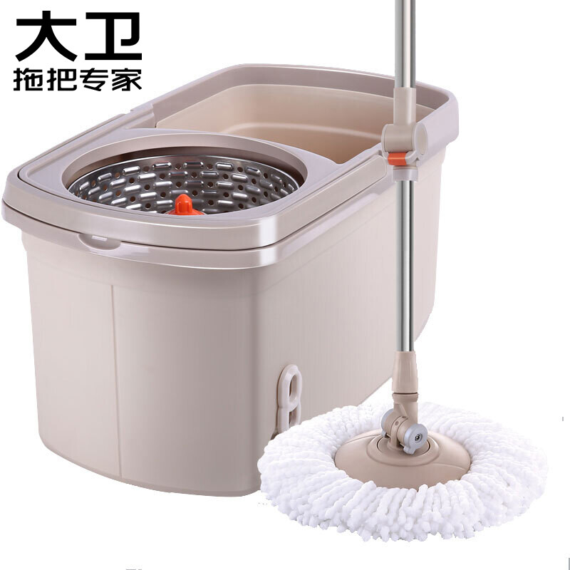 David spin mop 36cm pole telescopic 99-127cm 2 heads thickened mop D6 dual drive no hand wash