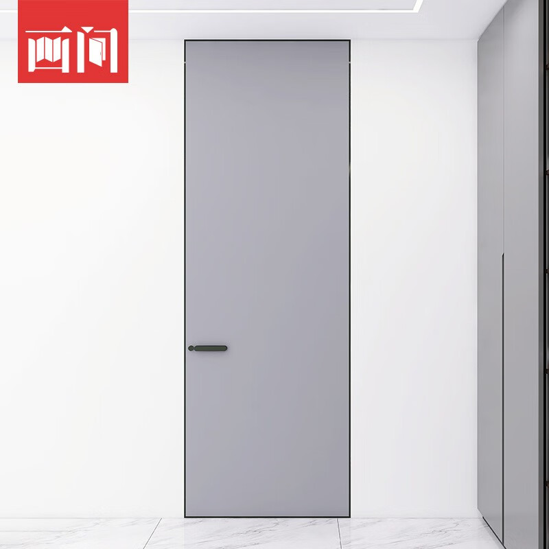 Minimalist narrow-sided aluminum wooden door in the painting room, bedroom door set door, modern simple bedroom door, invisible door, narrow-sided soundproof room door, 33-line outer flat and inner opening aluminum wooden door