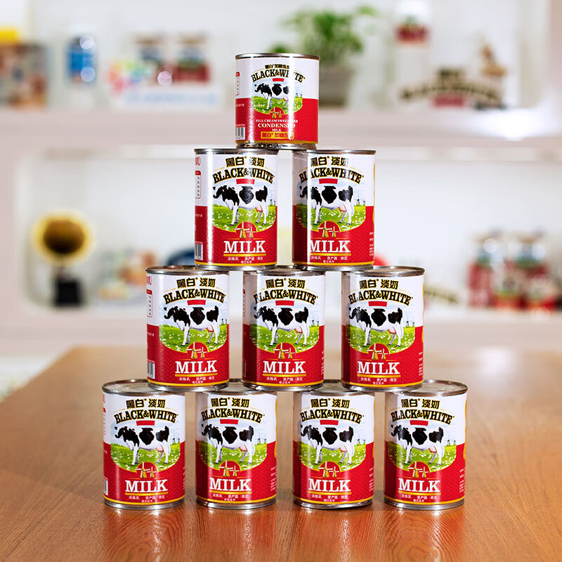 BLACK&WHITE black and white evaporated milk tea shop full-fat evaporated milk Hong Kong style stockings milk tea ingredients 400g*1