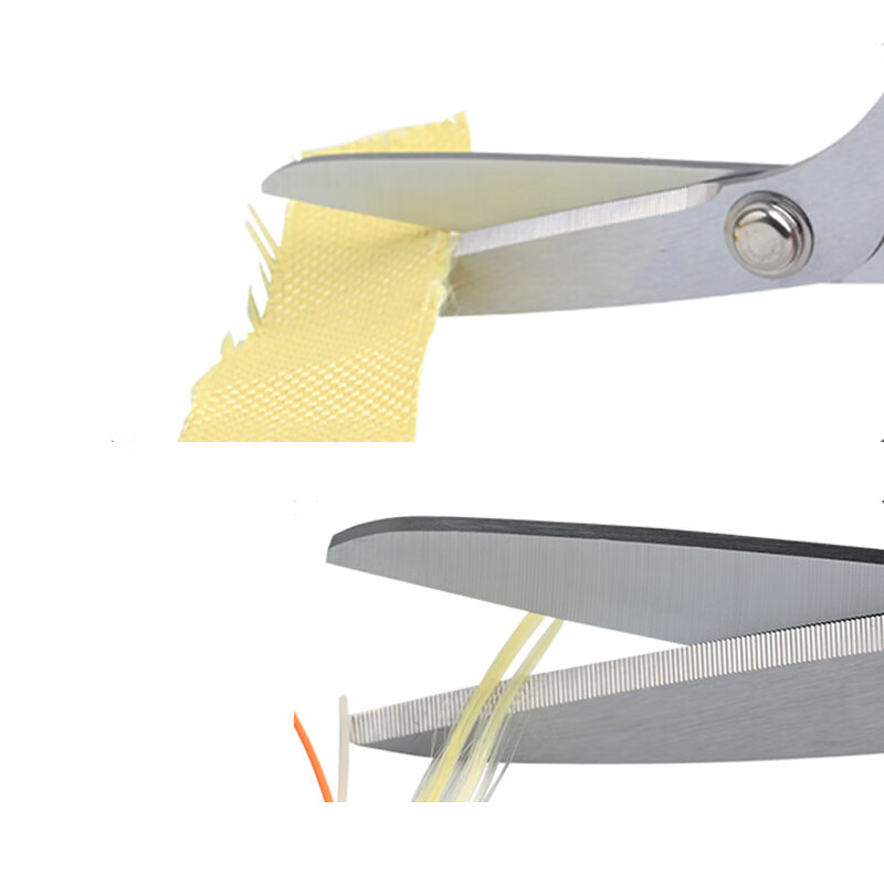 Blue Post large Kevlar aramid scissors with teeth, extended lengthened handle, Blue Post LY-208 scissors