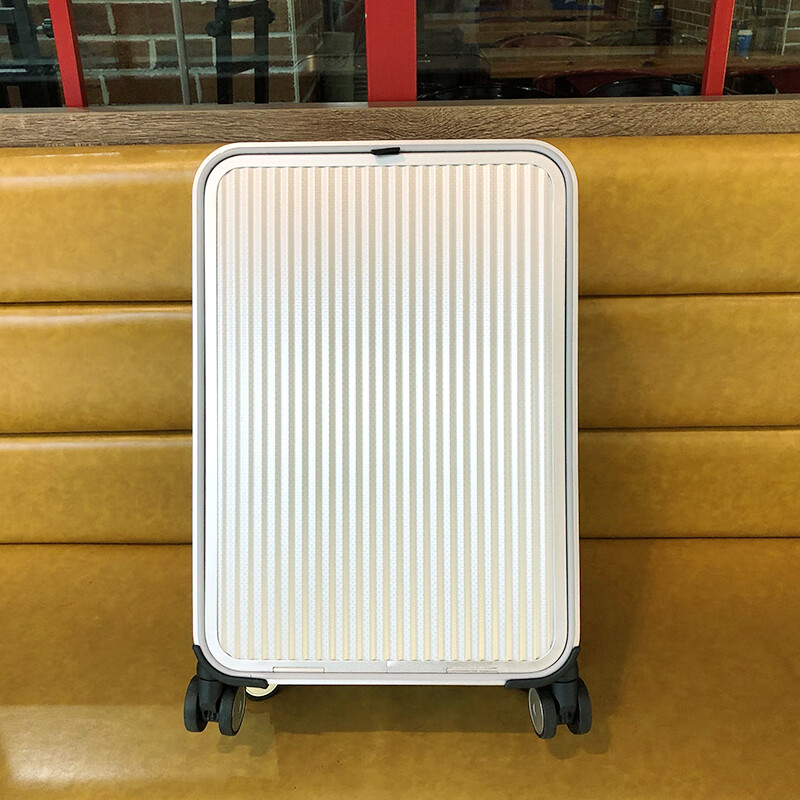 Yuemeng front-opening boarding case all-aluminum magnesium alloy business travel suitcase 20 side-opening trolley case for men and women silver glossy 20 inches - can hold 15-16 inch computers - can be boarded