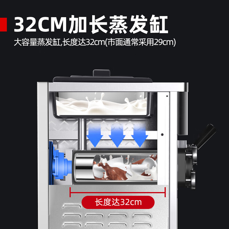 Xilaisheng Ice Cream Machine Commercial Ice Cream Machine Fully Automatic Vertical Ice Cream Machine Milk Tea Shop Fully Automatic Cone Ice Cream Machine Three-head Production Pre-cooled Fresh-keeping Model BQL-Y4000
