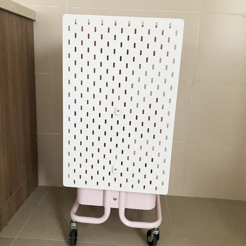 Perforated board installation accessories. Suitable perforated board accessories. Screws, nuts and hanging rods. Universal trolley perforated board. 4 white screws + 4 white nuts.