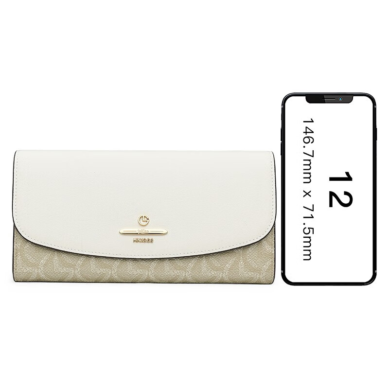 Goldlion Wallet Versatile Multiple Card Slots Coin Clutch Bag Clutch Mobile Phone Bag Valentine's Day Spring Festival Gift Off-White