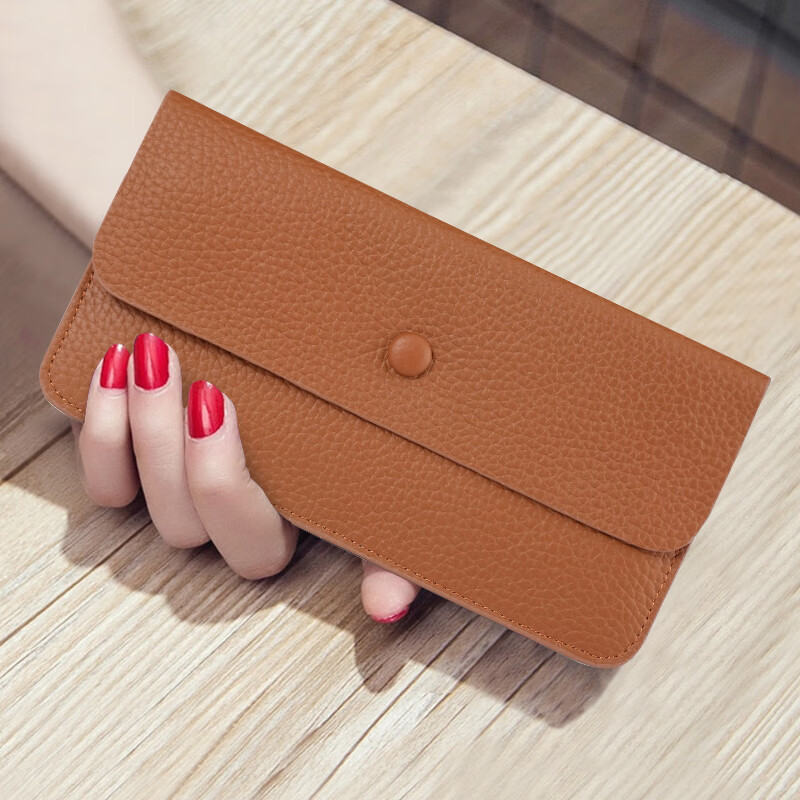 Sephoron New Year's Small Wallet for Women, Versatile 2026 New Soft Leather Ultra-Thin Wallet Card Holder All-in-one Compact Banknote Clip Caramel Color No Specifications