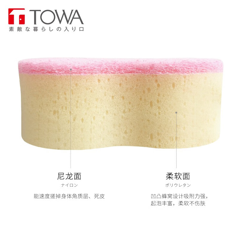 TOWA Japanese original imported bath sponge for men and women, adult bath sponge, mud rub, back foaming sponge, bath flower, bath sponge, blue