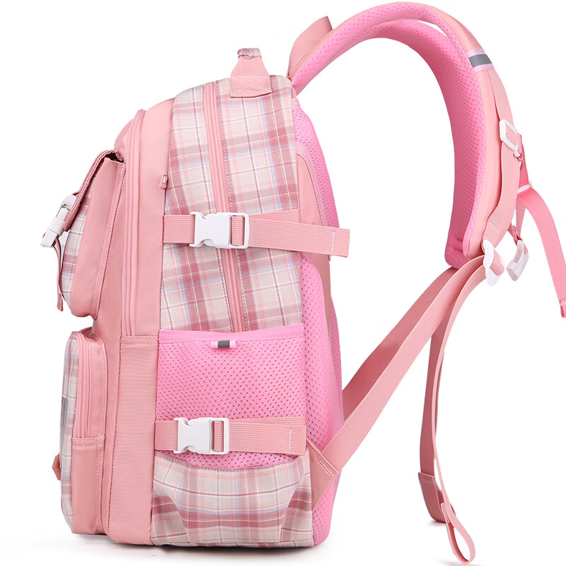 Edison inventor junior high school student schoolbag Belle primary school student large capacity girls' burden-reducing backpack 2260-1 pink large size