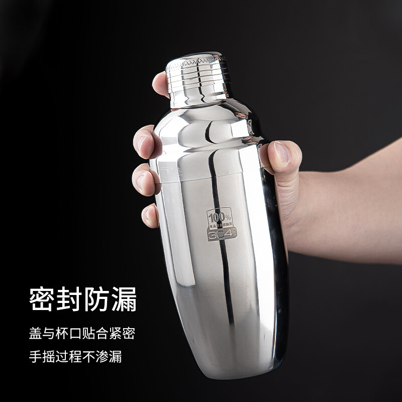 SUCCOHOMEWARE 304 stainless steel shaker cup tavern mixer set hand-made lemon tea shaker hand-cranked cocktail tool 304 style (550ml) 4-piece set - with splash-proof lid