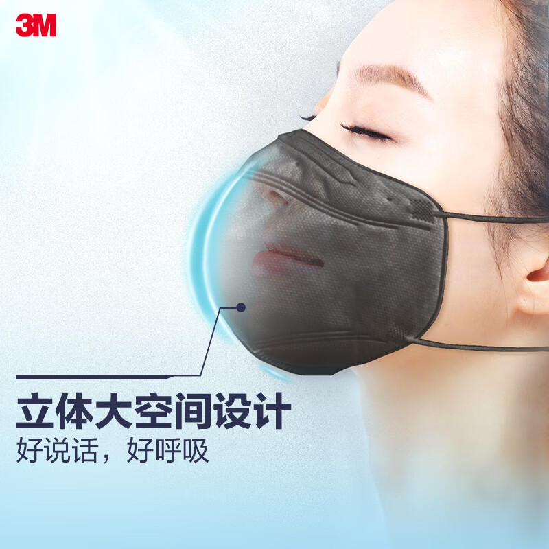 3MKN95 masks, lightweight three-dimensional disposable dust-proof, sun-proof, anti-droplet, anti-haze particles, 12 pieces