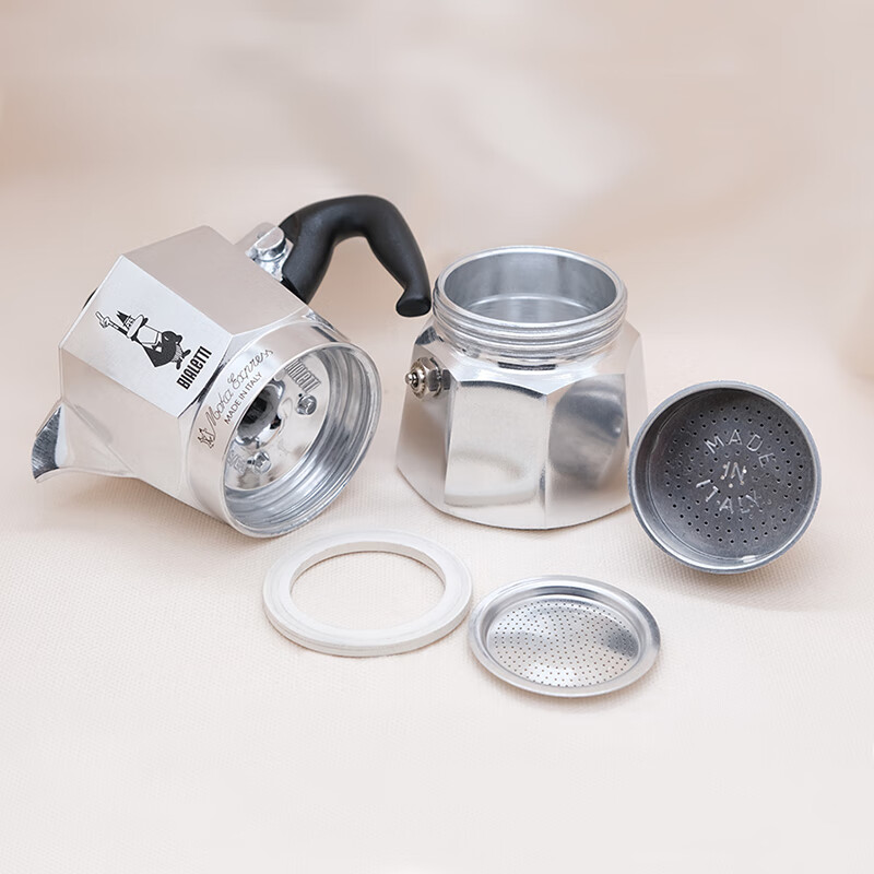 Biletti Moka Pot Italian Coffee Pot Coffee Machine Home Camping Original Import Classic 2 Cups (Single Valve)