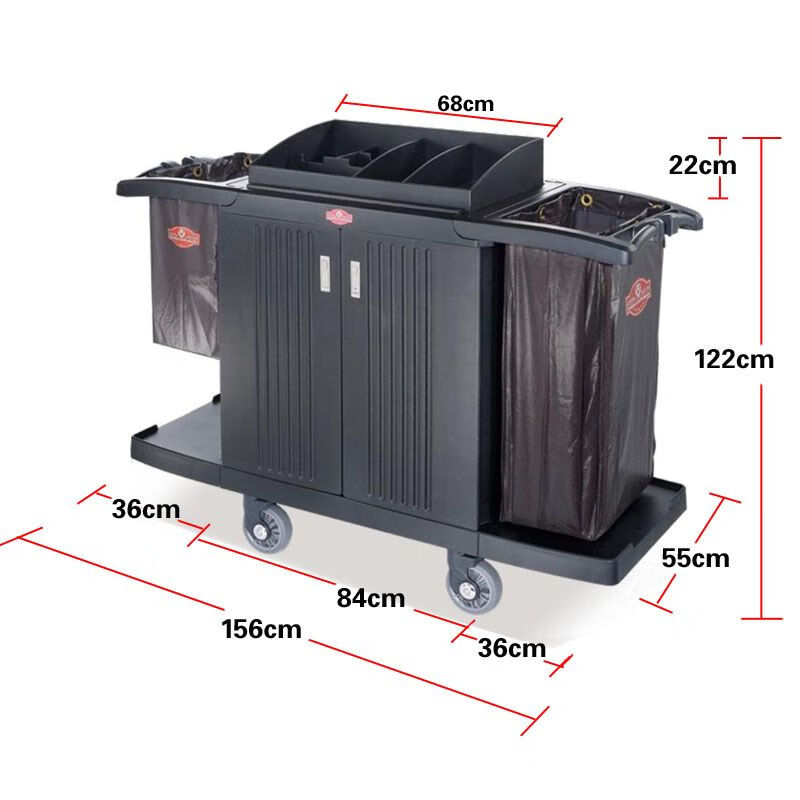 Southern bilateral service vehicle hotel room work linen vehicle room entrance hand push collection vehicle cleaning cleaning vehicle bilateral door model flexible universal