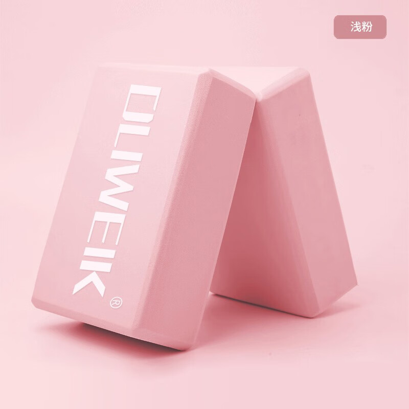 Duwek Yoga Bricks (Two Pack) High Density EVA Yoga Dance Aids Lightweight Anti-Slip Skin Pink