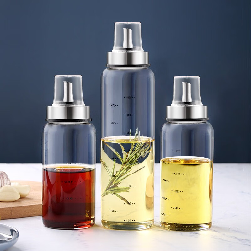 Newair glass oil bottle leak-proof household kitchen oil tank small sesame oil seasoning bottle oil tank soy sauce bottle vinegar pot with lid
