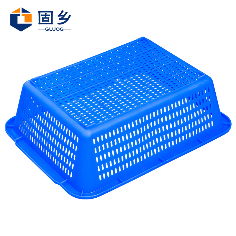 Guxiang rectangular spicy hot plastic plastic basket drain supermarket kindergarten toy storage basket fruit and vegetable basket vegetable washing basket blue No. 4 basket 360*273*106mm 2 pieces