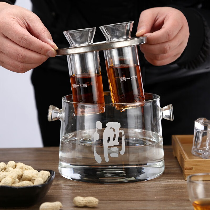 Zheyun wine warmer household hot wine pot yellow wine warmer heat-resistant glass wine set wine divider warmer wine pot wine cup wine warmer eight liang