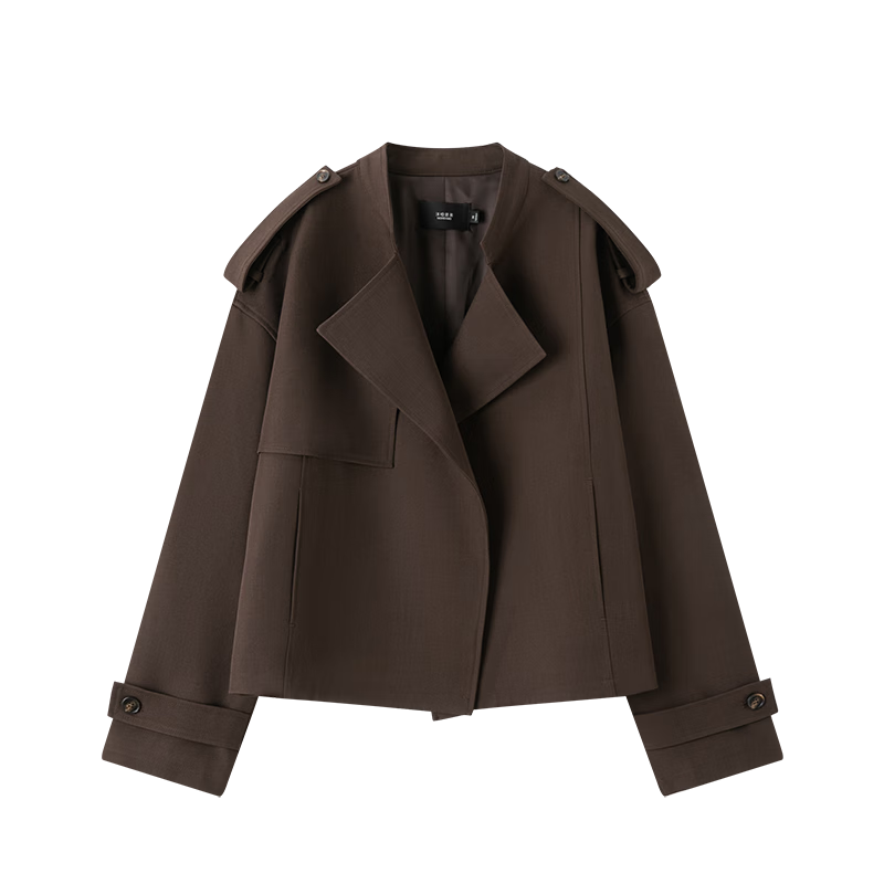 Mohan Yimei Warm and Fashionable Windbreaker 2025 Autumn New Style Relaxed Old Money Short Profile Lapel Jacket