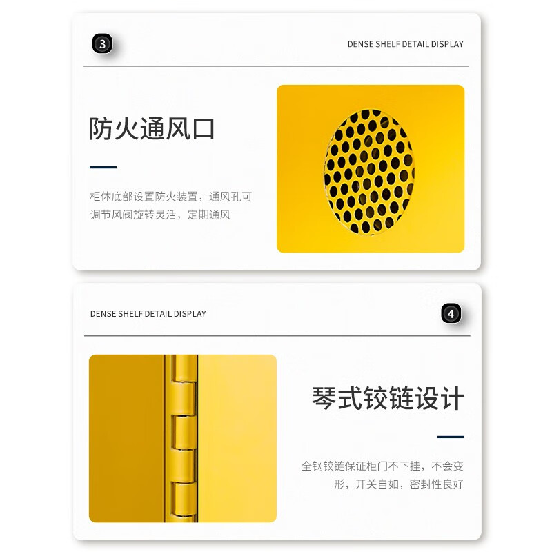 KINKOCCL industrial explosion-proof cabinet chemical safety cabinet storage cabinet fire-proof hazardous chemicals storage cabinet weak acid and weak alkali cabinet flammable and explosive dangerous goods cabinet 4-gallon yellow