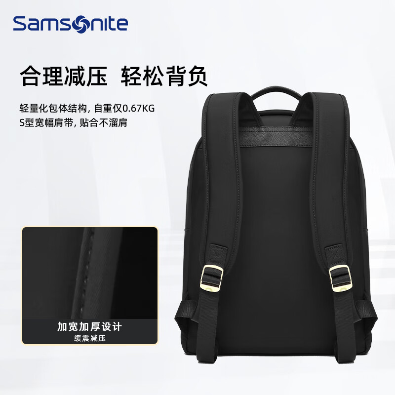 Samsonite backpack computer bag 14-inch backpack women's business travel bag commuter laptop bag college student bag