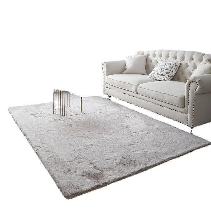 Budis Living Room Carpet Bedroom Carpet Imitation Rabbit Hair Long Hair Customizable Sofa Coffee Table Bedside Blanket Solid Color Rabbit Hair Off-White Imitation Rabbit Hair 50*160CM Long Hair