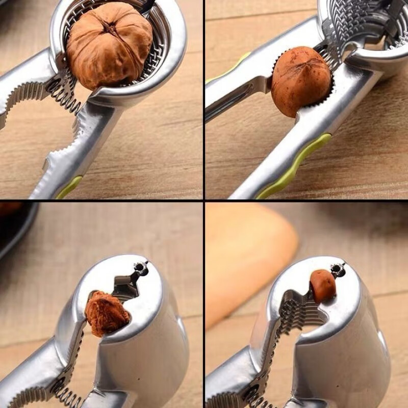 Qiashuo walnut clamp, peeling core and clamping pecans, household multi-functional tool for opening walnut nuts, small hazelnut pliers, automatic rebound, four jaws in one funnel type, new thickened model in 2024, new customers get an instant discount of 10