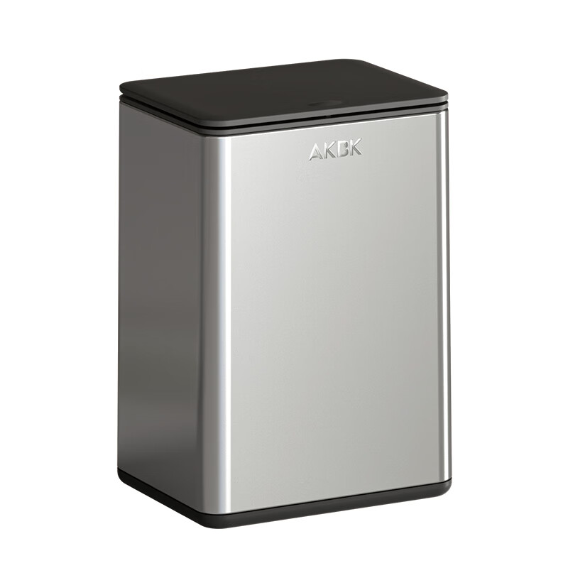 AKBK stainless steel trash can 12L silver bathroom gap press toilet with lid press ring living room light luxury