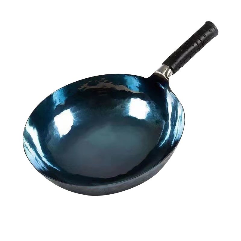 Coston Zhangqiu wok old-fashioned wrought iron authentic household wok uncoated non-stick pan gas stove mirror 34cm